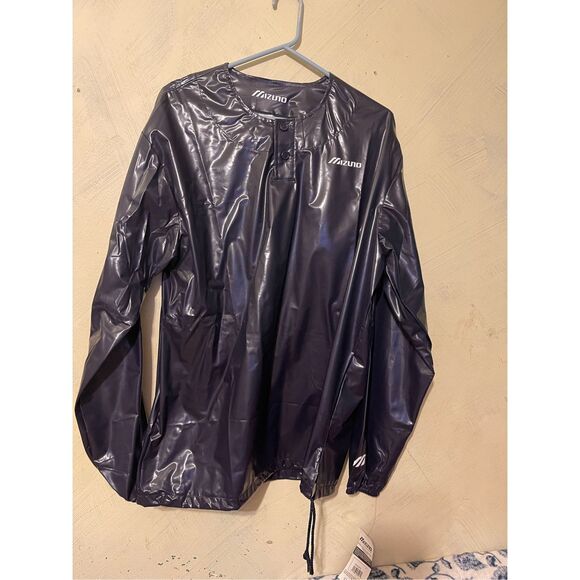 Vintage MIZUNO New Polyurethane Baseball Pullover Warm Up Jacket Men’s Large USA - Picture 2 of 9
